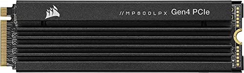 Corsair MP600 Pro LPX 2TB M.2 NVMe PCIe x4 Gen4 SSD Disque SSD - Optimisé pour La PS5 (Jusqu’à 7,100MB sec Lecture Séquentielle Ultrarapides Allant, 6,800MB sec D’écriture ) Noir, 2To