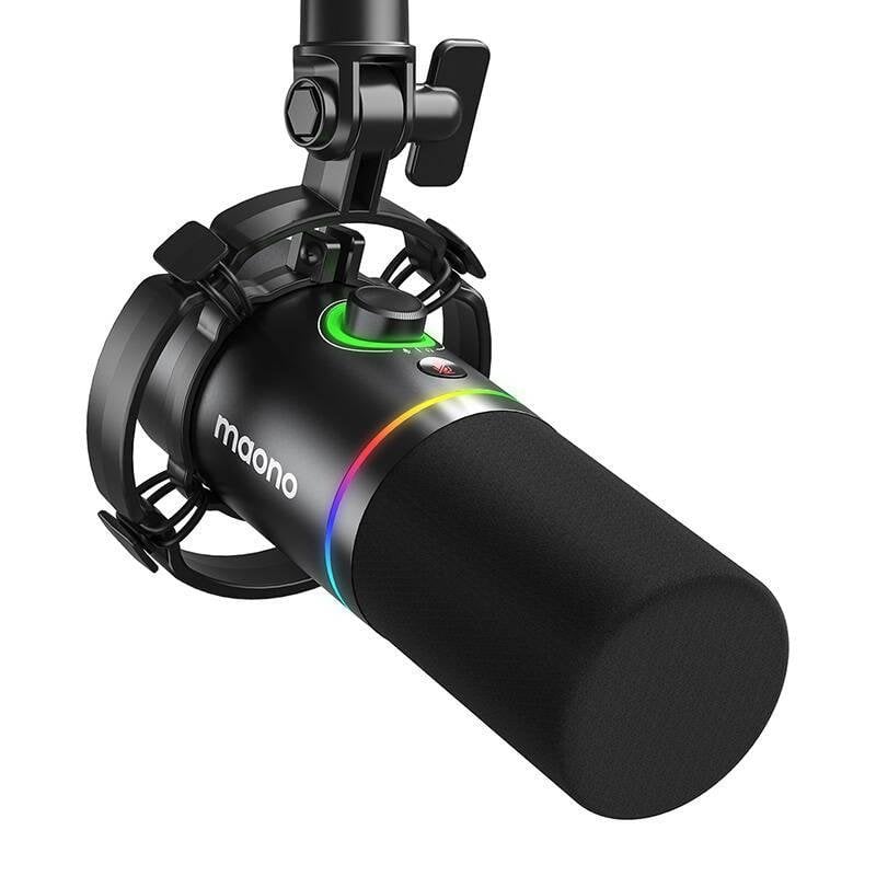 maono Microphone Maono PD200x dynamique XLR avec contrôle volume et éclairage RGB