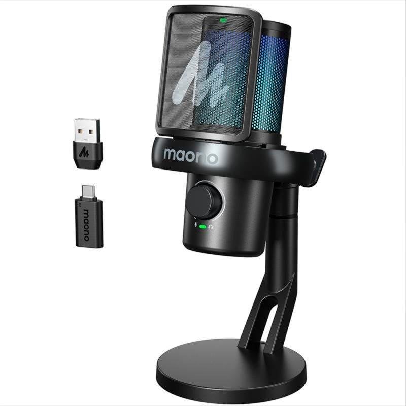 maono Microphone Maono DM40 Pro USB sans fil cardioïde RGB IA Black