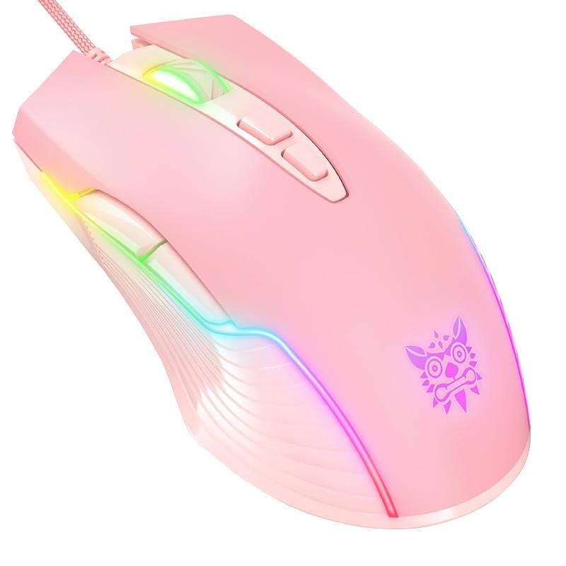 onikuma Souris ONIKUMA CW905 USB 6400 DPI RGB 7 Boutons Rose Ergonomique Gaming
