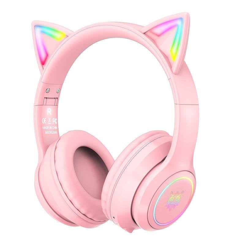 onikuma Casque ONIKUMA B90 Bluetooth 5.0 sans fil gaming avec micro et éclairage RGB Pink