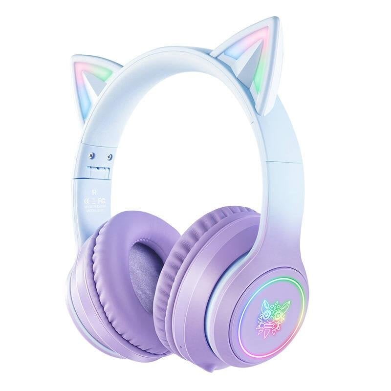 onikuma Casque ONIKUMA B90 Bluetooth 5.0 sans fil Gaming avec éclairage RGB Blue Purple
