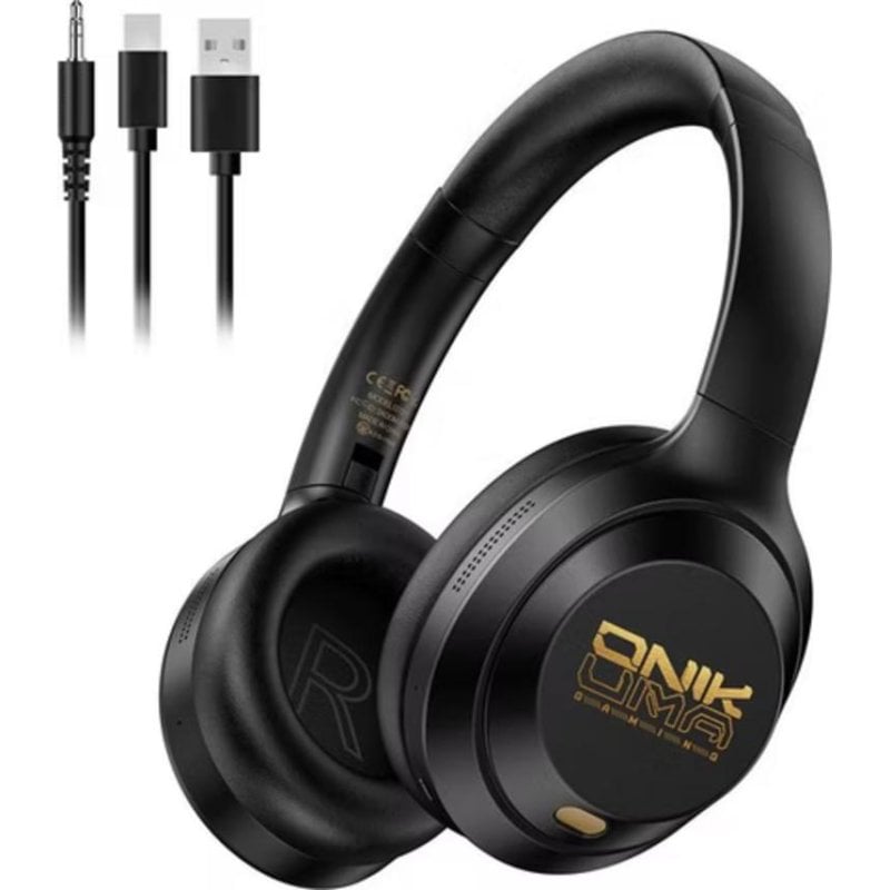 onikuma Casque Onikuma GT811 sans fil Bluetooth avec réduction de bruit, micro et 55h autonomie, Black