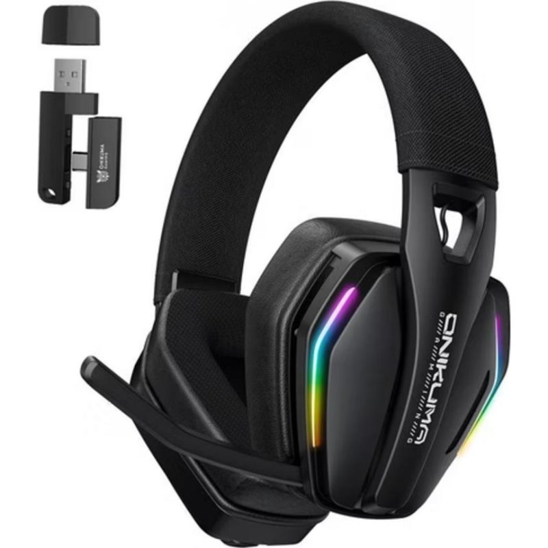 onikuma Casque Onikuma GT826 sans fil Bluetooth USB-C gaming avec micro RGB Black