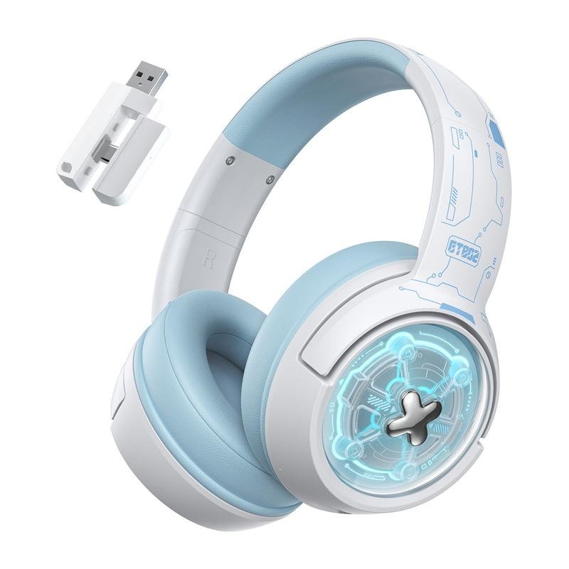 onikuma Casque ONIKUMA GT802 sans fil et filaire Bluetooth 5.3 Gaming rétroéclairage White
