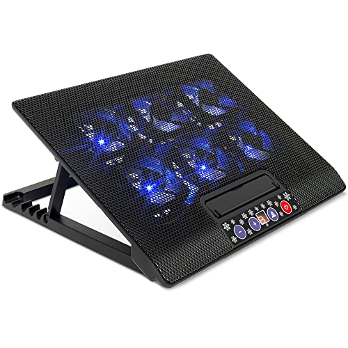 Coussin de Refroidissement pour Ordinateur Portable 12-17 Pouces, Uten Refroidisseur pour Ordinateur Portable avec 5 Réglables en Hauteur, 2 Ports USB