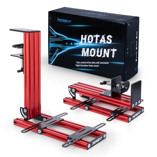 Hotas Mount Support de Joystick en Aluminium pour Bureau Logitech X56, X52, X52 Pro, Thrustmaster T.1600M, TCA, T.Flight Hotas One, 4, X, Airbus, VKB Gladiator Nxt (Rouge)