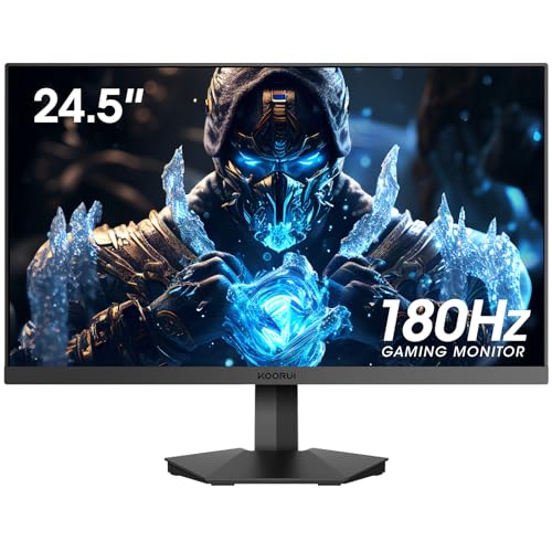 KOORUI Écran PC Gaming 24.5 Pouces, FHD (1920 x 1080), 1ms, Ecran 180Hz HDMI Displayport, VA,Adaptive Sync,Grand Angle de Vue 178°