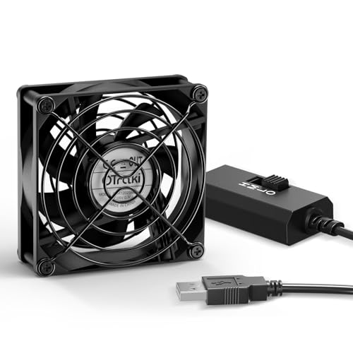 OTraki Ventilateur USB 80mm avec 3 Vitesse Réglable, Ventilateurs PC 8cm 5V USB Cooling Fan pour Ordinateur Portable PS5 PS4 TV Box Routeur Récepteur Projecteur