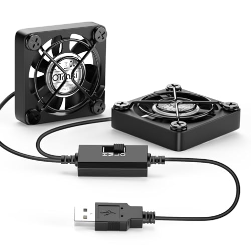 OTraki Noir Mini Ventilateur USB 40 x 40 x 10mm 3 Vitesse Réglable, Ventilateur de Refroidissement pour PC, TV Box, Ordinateurs Portables, PS4, Projecteurs, Routeurs et Autres Appareils