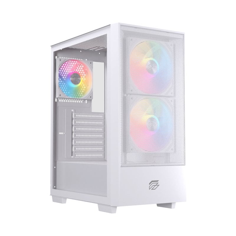 einarex Boîtier PC Einarex PULSE P100 RGB en verre trempé White avec 6 ventilateurs ATX