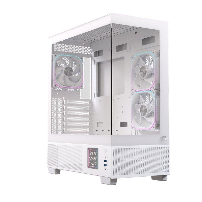 einarex Boîtier PC Einarex S501D White RGB Cristal Panoramique 3x120mm ATX