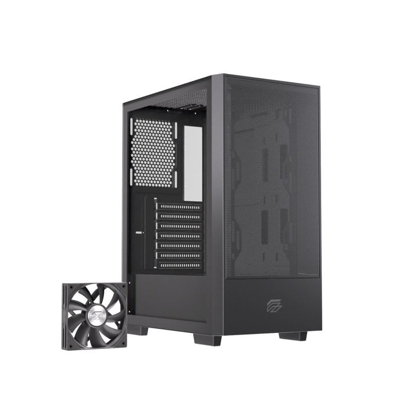 einarex Boîtier ATX Einarex Pulse P100 Core en verre trempé, compatible avec 6 ventilateurs, Black