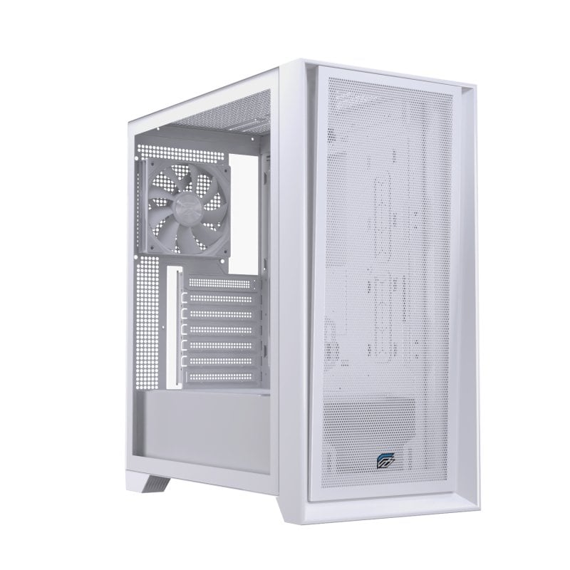 einarex Boîtier PC de jeu Einarex Pulse P600 Core White avec panneau interchangeable et verre trempé
