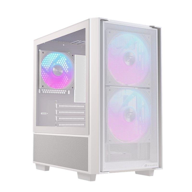 einarex Boîtier Einarex PULSE PM150 RGB White format Micro-ATX Mini-ITX verre trempé