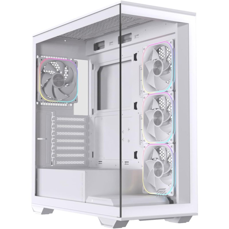 einarex Boîtier tour Einarex Prisma S700 RGB en verre trempé White, compatible avec 9 ventilateurs, ATX, tour Midi