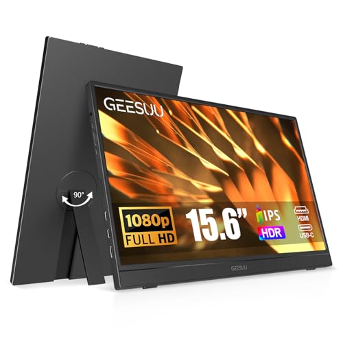 GEESUU Ecran Portable 15,6 FHD Moniteur IPS Écran Portatif avec Béquille