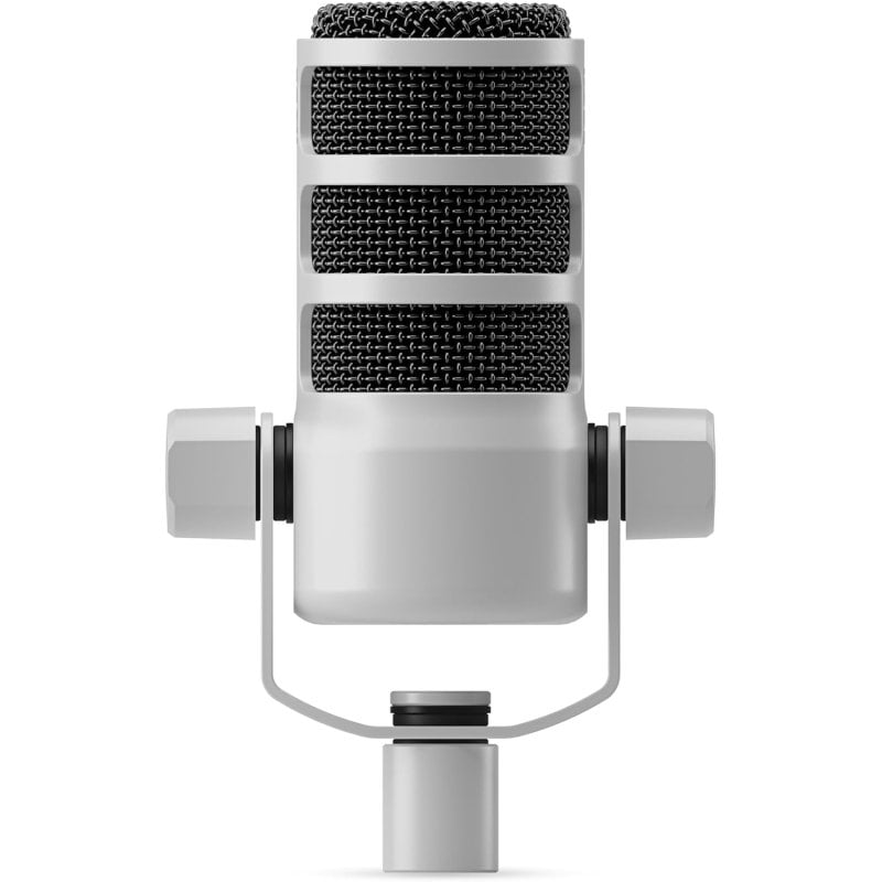 Rode PodMic Microphone dynamique de qualité Broadcast avec support pivotant intégré White