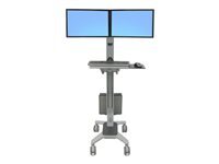 Ergotron Neo-Flex WideView WorkSpace chariot - Technologie brevetee Constant Force - pour 2 ecrans LCD clavier souris CPU scanner de codes barres - double - bicolore Grey