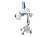 Ergotron Ergotron Chariot EMR avec bras LCD, alimente LiFe chariot - pour ecran LCD clavier souris processeur ordinateur portable lecteur de codes a barres - Grey, White, aluminium poli - Conformite TAA