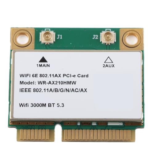 AX210HMW Carte WiFi 5374M Wi-Fi 6E Module sans fil extensible jusqu'à 6 GHz MU-MIMO Tri-Band Carte réseau interne avec Bluetooth 5.2, Mini carte réseau sans fil PCIE pour ordinateur portable