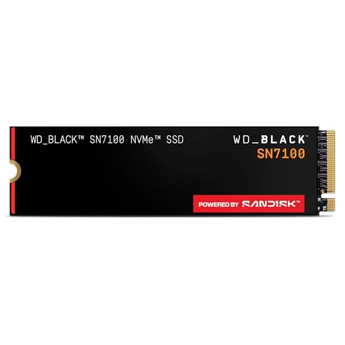 WD_BLACK SN7100 NVMe SSD 500 Go (Jusqu'à 6800Mo s en lecture, M.2 2280, PCIe Gen4, Next Gen TLC 3D NAND, SANDISK Dashboard, Pour les Ordinateurs et systèmes Gaming Portables) POWERED BY SANDISK