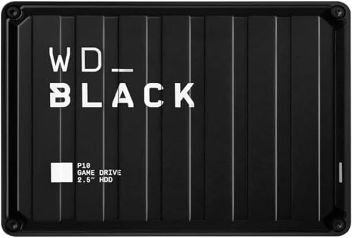 WD_BLACK P10 2 To Disque Dur Externe Portable, Mobile et Robuste, Fonctionne avec PC et Console Stocker jusqu'à 125 jeux, Noir