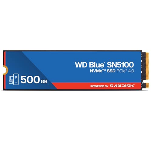 Sandisk Disque Dur SanDisk 500GB M.2 PCIe 4.0 6600MB s WD Blue SN5100 Encryption