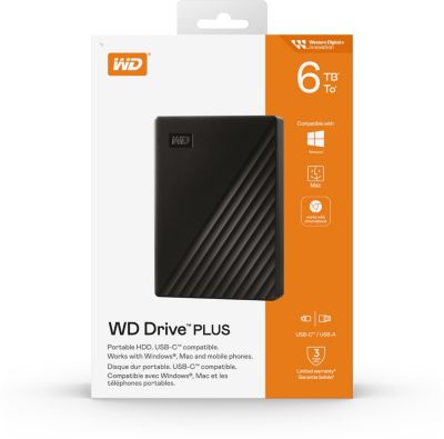 Disque dur WESTERN DIGITAL Drive PLUS 6TB
