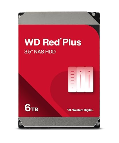WD Red Plus 6 To NAS Disque Dur Interne 3,5 - 5400 RPM Classe, SATA 6 Gb s, CMR, Cache de 256 Mo