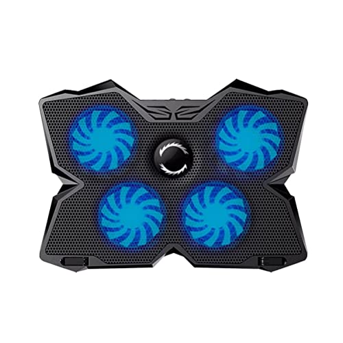 KG7HQRP Tapis de refroidissement pour ordinateur portable 15,6 17 avec 4 ventilateurs silencieux et refroidisseur réglable en hauteur avec deux ports USB