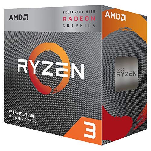 AMD Ryzen 3 3200G Processeur (Graphique Intégré Radeon Vega 8, 4 Cœurs 4 Threads, 65W DTP, Socket AM4, 6MB Cache, Jusqu' à 4,0 Ghz Fréquence Boost, Ventilateur Wraith Stealth)