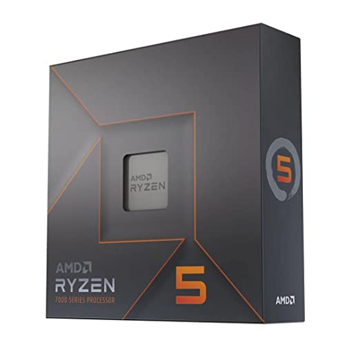 AMD Ryzen 5 7600X Processeur (Integrated Radeon Graphique Intégré, 6 Coeurs 12 Threads, 105W TDP, Socket AM5, Cache 38MB, jusqu'à 5,3 Ghz Fréquence Boost, Pas de Ventilateur)
