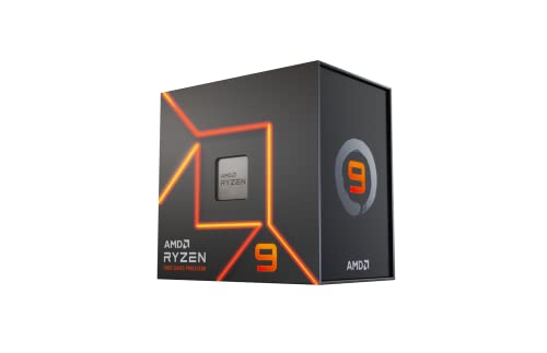 AMD Ryzen 9 7900X Processeur (Radeon Graphique Intégré 12 Coeurs 24 Threads, 170W TDP, Socket AM5, Cache 76MB, jusqu'à 5.6 GHz Fréquence Boost, sans Ventilateur)