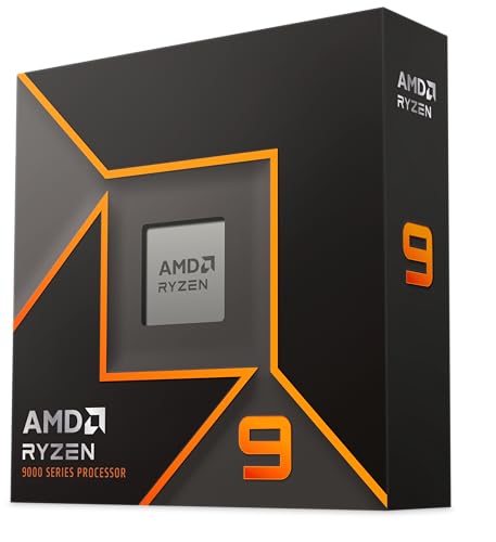 AMD Ryzen 9 9950X Processeur (Radeon Graphique Intégré, 16 Coeurs 32 Threads, 170 W TDP, Socket AM5, Cache 80MB,jusqu'à 5.7 GHz Fréquence Boost, Pas de Ventilateur)