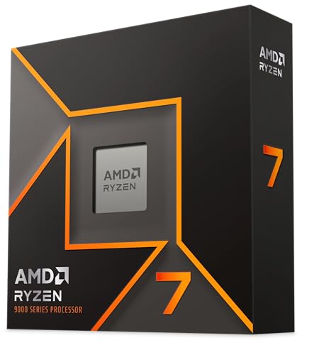 AMD Ryzen 7 9700X Processeur (8 Coeurs 16 Threads), 65W DTP, Socket AM5, Cache 40Mo, jusqu'à 5.5 GHz Fréquence Boost, Pas de Ventilateur