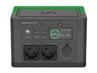 APC Schneider OffGrid 330 - centrale electrique portable - LCD, lithium-ion, 2 prises schuko CEE 7 3, onde sinusoÃ¯dale, 3 USB-A, 1 USB-C, chargeur sans fil - 330 Watt - Li-Ion - 332 Wh