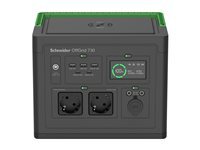 APC Schneider OffGrid 730 - centrale electrique portable - LCD, lithium-ion, 2 prises schuko CEE 7 3, onde sinusoÃ¯dale, 3 USB-A, 1 USB-C, chargeur sans fil - 700 Watt - Li-Ion - 738 Wh