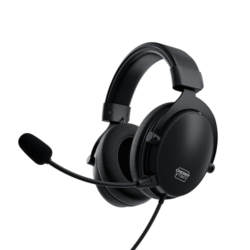 Xtrfy Cherry H2, Casque Gaming Professionnel, Optimisé pour l'E-Sport, Grands Coussinets avec Mousse à Mémoire de Forme, Microphone Amovible, Câble Tressé, Noir