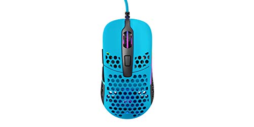 Xtrfy M42 RGB, souris filaire de gaming ultralégère, capteur 3389 Pixart ultramoderne, boîtier modulaire (2 dimensions incl.), rétro-éclairage RGB réglable, Miami Blue Edition