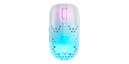 Xtrfy MZ1 Wireless, Souris Sans Fil de Gaming Ultra-Légère, Radio 2,4 GHz, Forme Exclusive pour une Visée Optimale, Rétro-Éclairage RGB, Rechargeable, Blanc