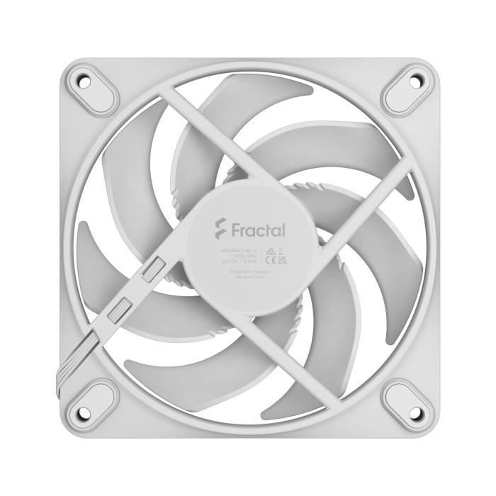 Ventilateur PC - FRACTAL DESIGN - Momentum 12 - FDB - Controle PWM - Pales balayees qui reduit le bruit - White