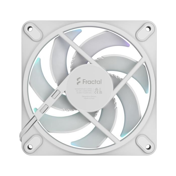 Ventilateur PC - FRACTAL DESIGN - Momentum 12 RGB - FDB - Anneau lumineux ARGB Gen 2 - Controle PWM - White