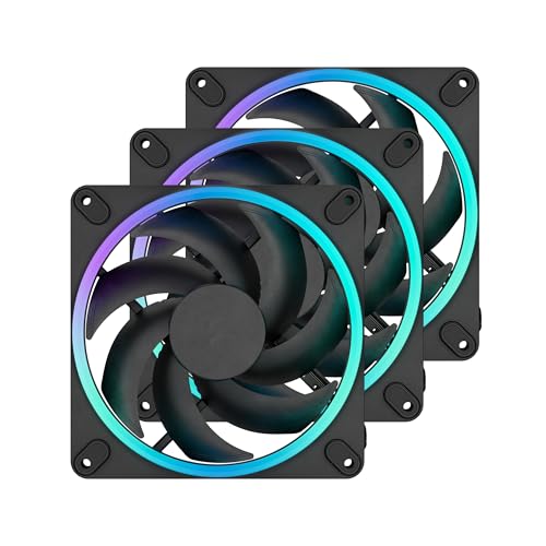 Fractal Design Momentum 14 RGB - Ventilateur silencieux pour boîtier PC - 140 mm - ARGB Gen 2-20 LEDs - Pales en polymère à cristaux liquides (LCP) - Palier dynamique fluide (FDB) - Noir - Pack de 3