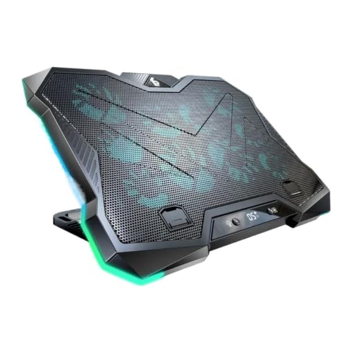 D11 Gaming Laptop Cooler 10 ventilateurs pliable réglable support pour ordinateur portable support pour dissipation de la chaleur pour tapis de refroidissement de 12-18 avec lumière RVB