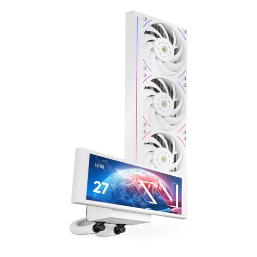 TR-Thermalright Trofeo Vision 360 ARGB Refroidisseur de processeur liquide blanc, écran LCD IPS de 6,86 avec résolution 1280 x 480, radiateur de 360 mm, pour AM5, LGA1851 1700