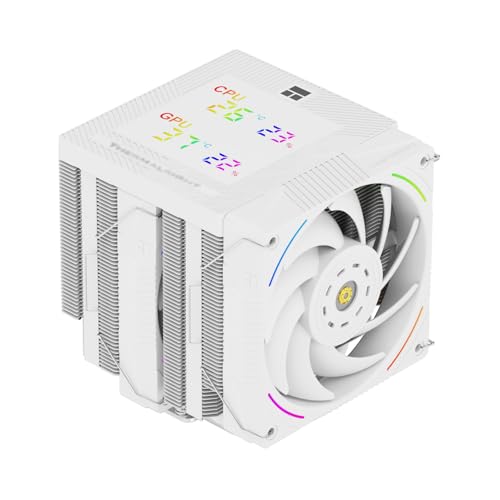 TR-Thermalright Phantom Spirit 120 Refroidisseur d'air numérique pour processeur de neige avec couvercle de panneau d'affichage numérique, refroidissement double tour haute performance, refroidisseur