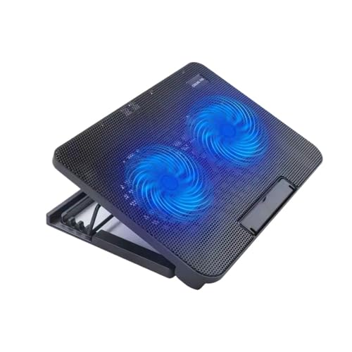 Support De Refroidissement pour Ordinateur Portable Réglable, avec Port USB, Grille Métallique, Lampe LED, Ventilateur pour Ordinateur Portable, Support De Refroidissement pour Ordinateur(Double Fan)