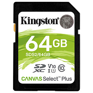 Kingston Kingston Technology Canvas Select Plus 64 Go SDXC UHS I Classe 10