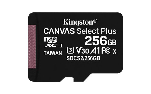 Kingston 256GB micSDXC 100R A1 C10 w o ADP
